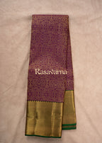 Magenta Pure Silk Kanchipuram Pattu Saree with Bottle Green Border