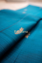 Blue Pure Silk Kanchipuram Pattu Saree with Black Border