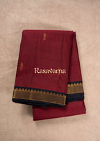 Rani Pure Silk Kanchipuram Pattu Saree with Navy Blue Border