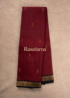 Rani Pure Silk Kanchipuram Pattu Saree with Navy Blue Border