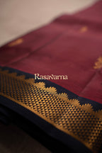 Rani Pure Silk Kanchipuram Pattu Saree with Navy Blue Border