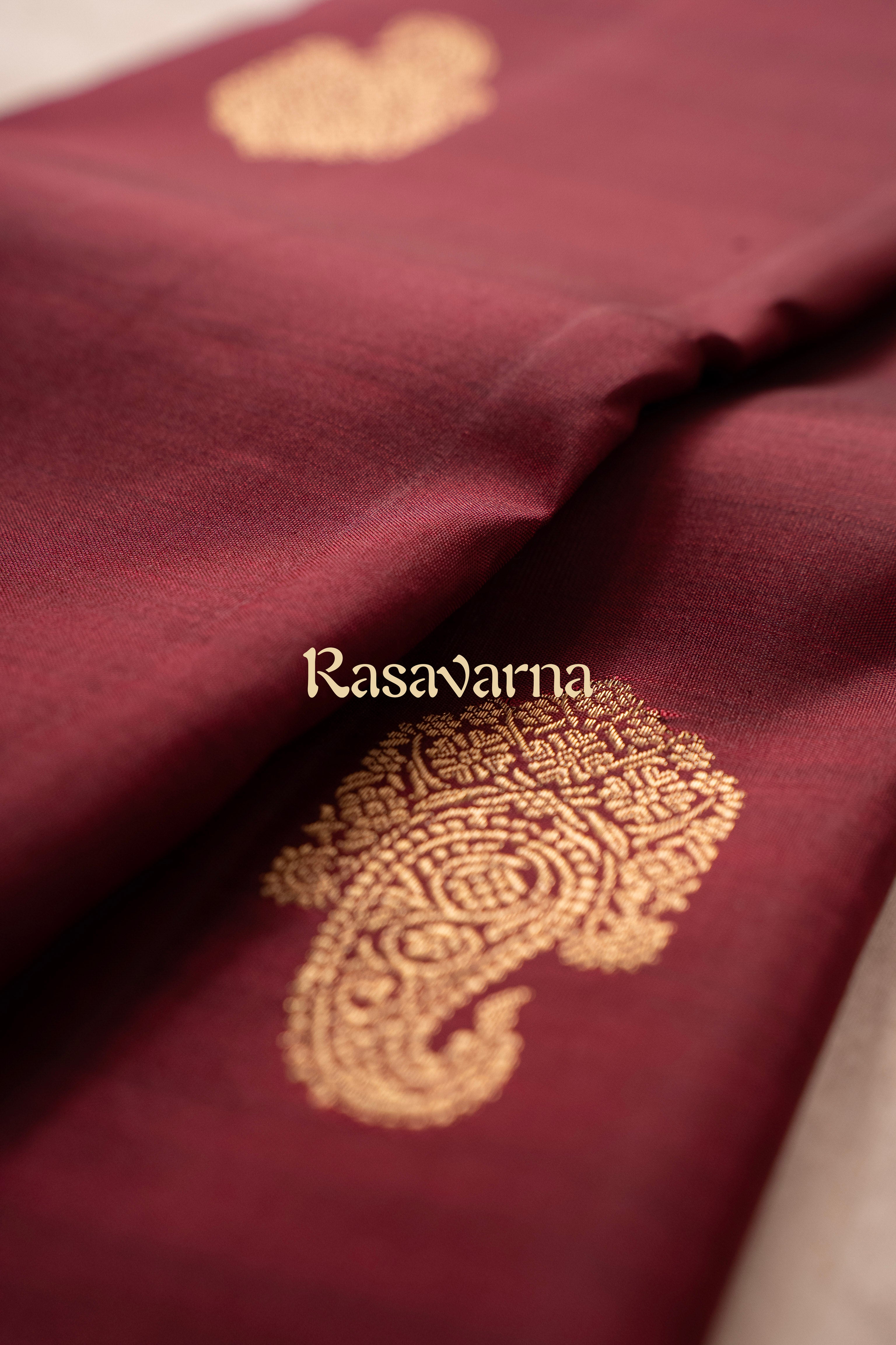 Maroon Pure Silk Kanchipuram Pattu Saree