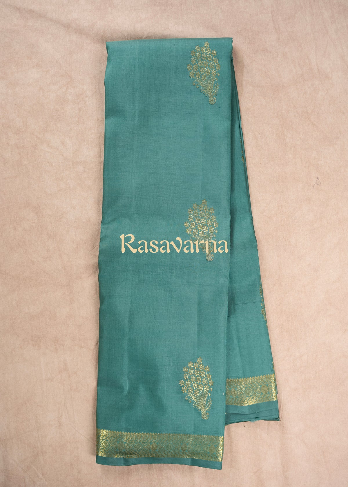 Teal Pure Silk Kanchipuram Pattu Saree