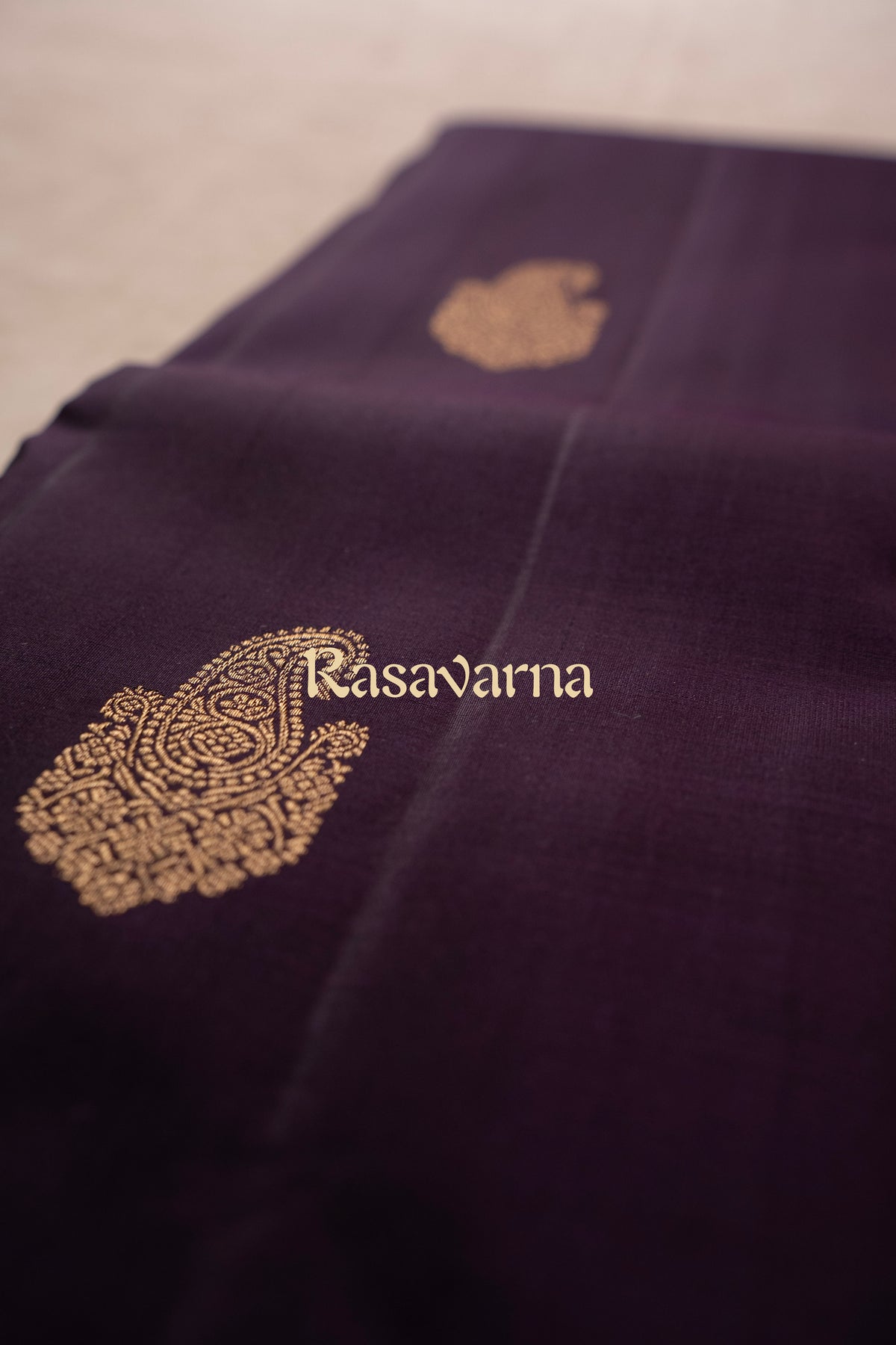 Violet Pure Silk Kanchipuram Pattu Saree with Rani Pink Border