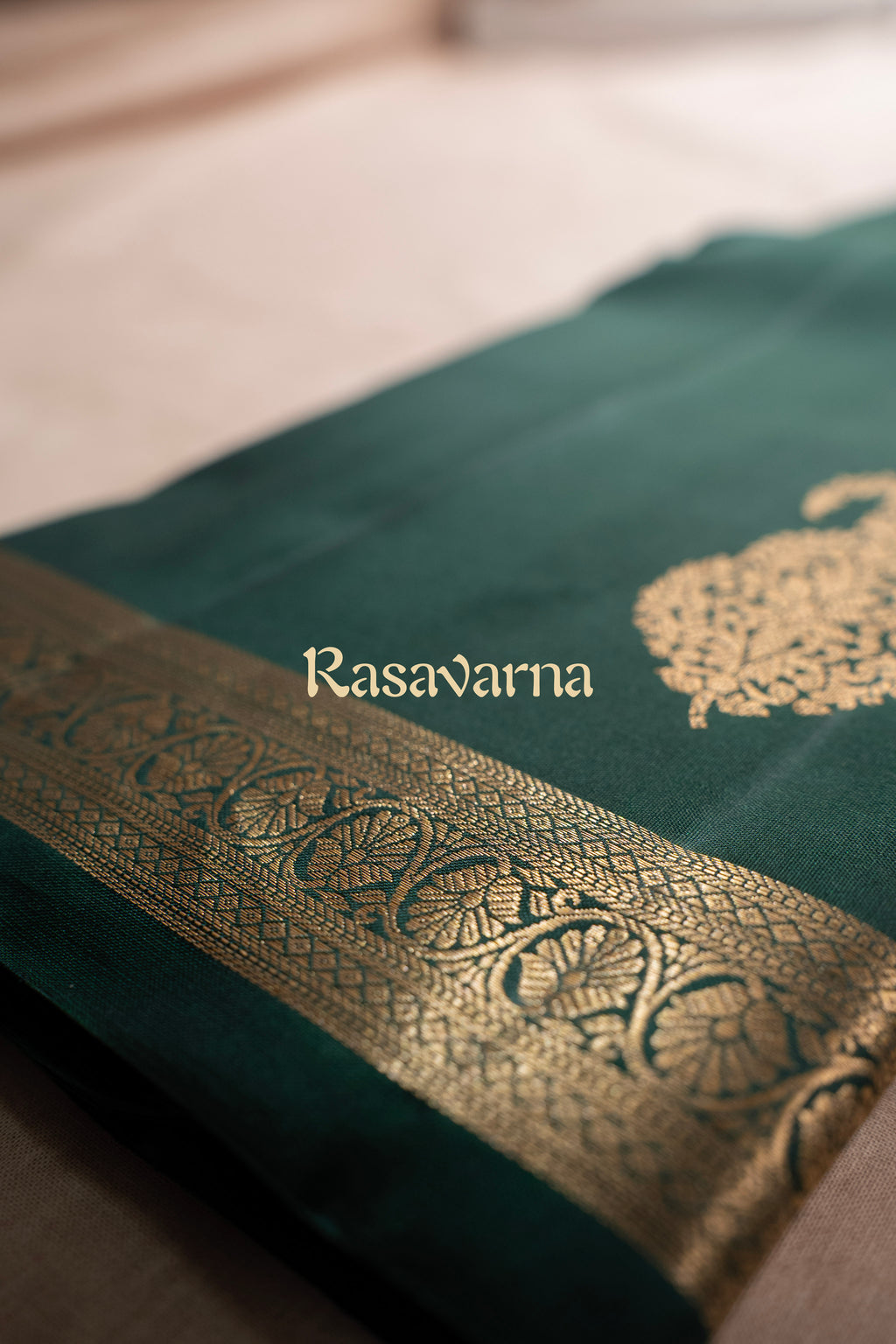 Bottle Green Pure Silk Kanchipuram Pattu Saree
