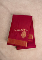 Rani Pink Pure Silk Kanchipuram Pattu Saree with Rani Pink Border