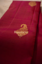 Rani Pink Pure Silk Kanchipuram Pattu Saree with Rani Pink Border