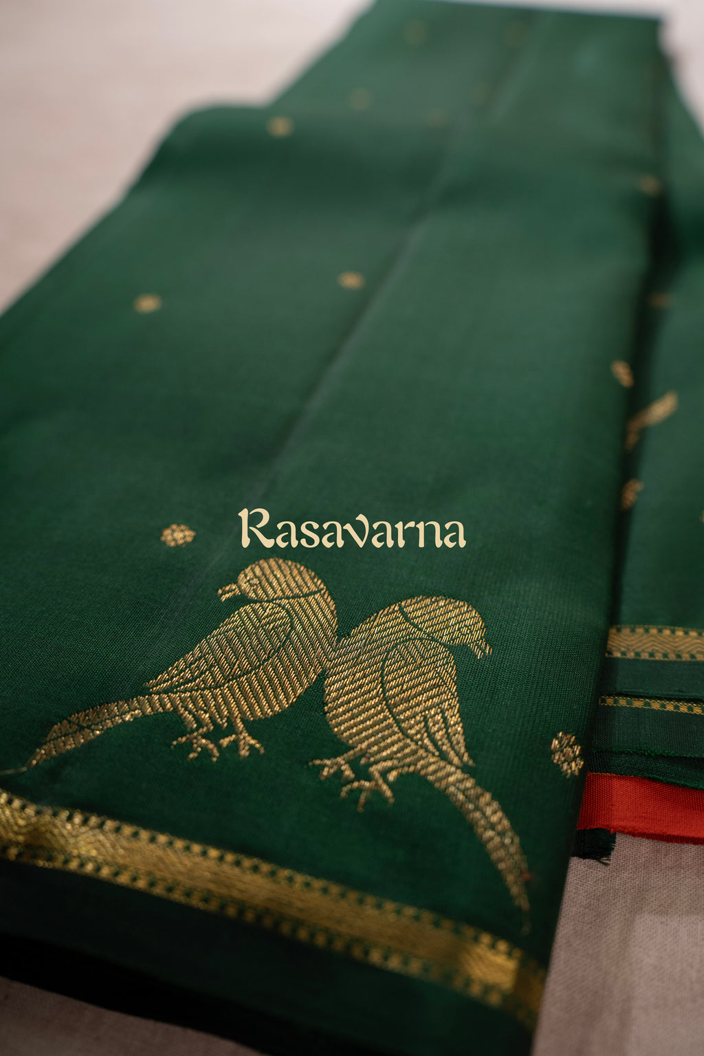 Bottle Green Pure Silk Kanchipuram Pattu Saree