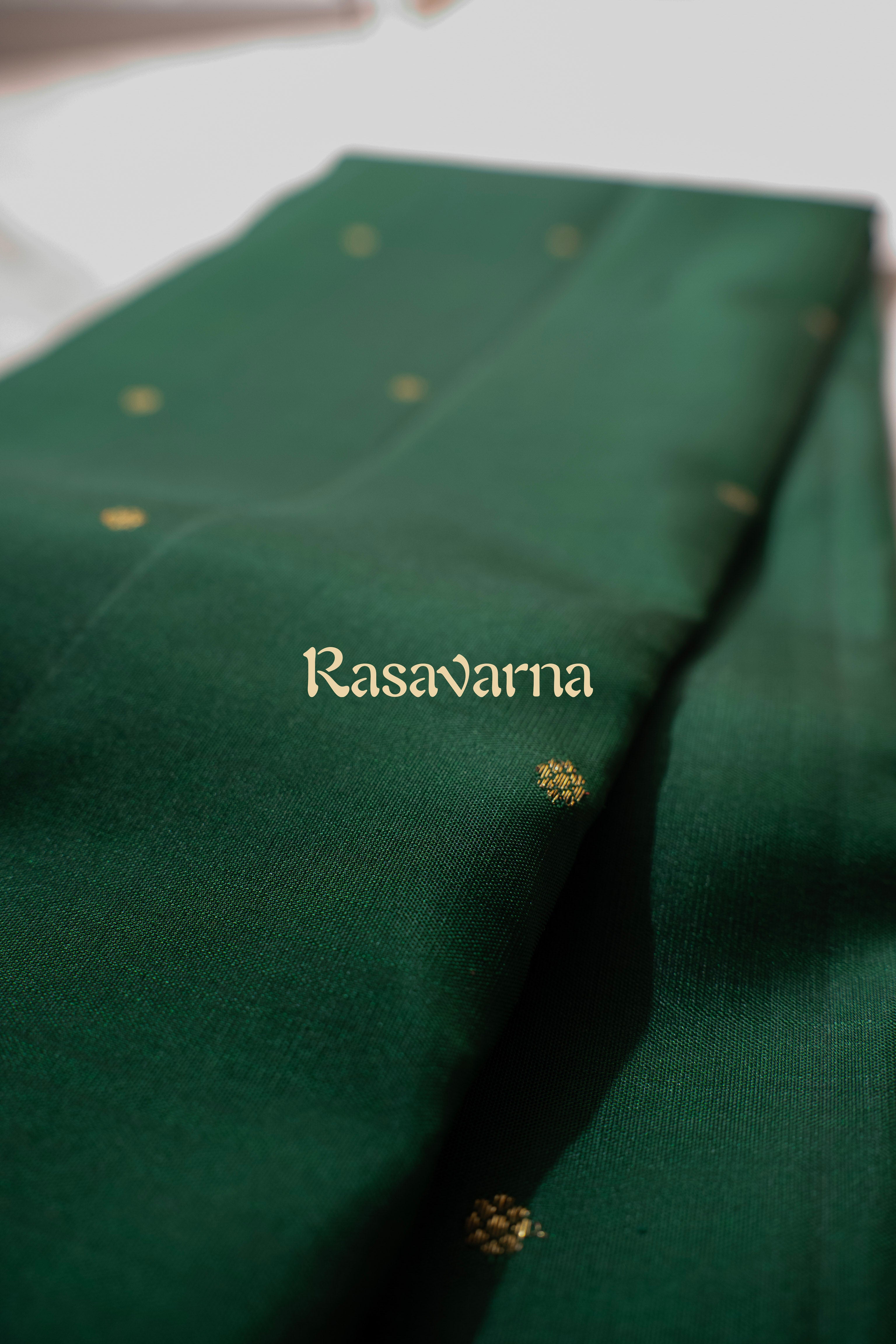Bottle Green Pure Silk Kanchipuram Pattu Saree