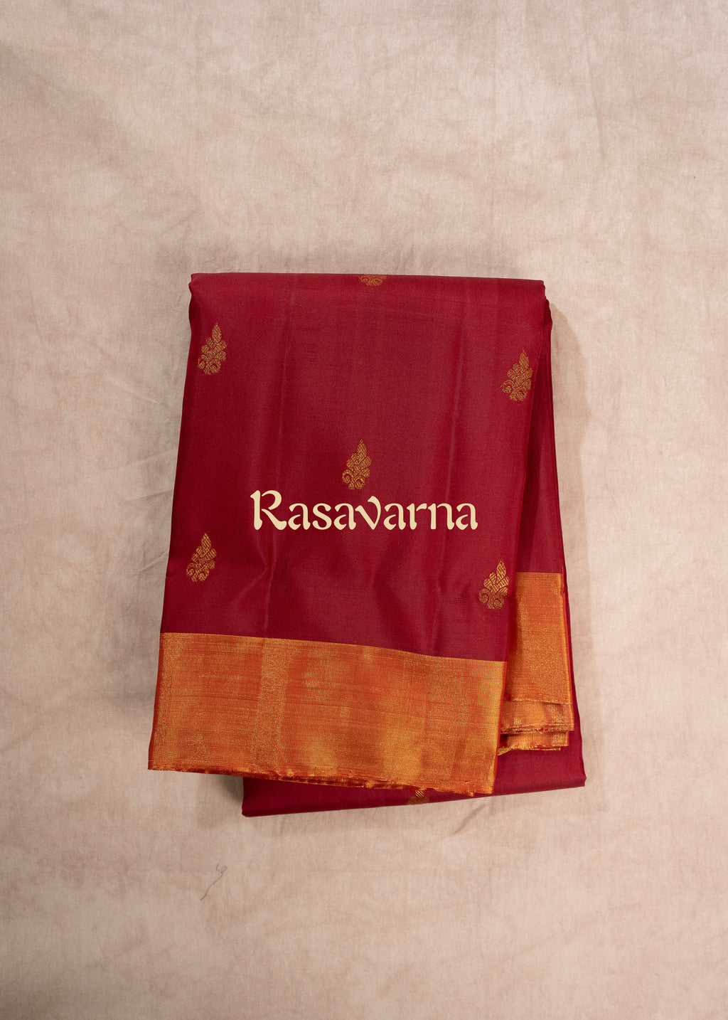 Red Pure Silk Kanchipuram Pattu Saree with Gold Border