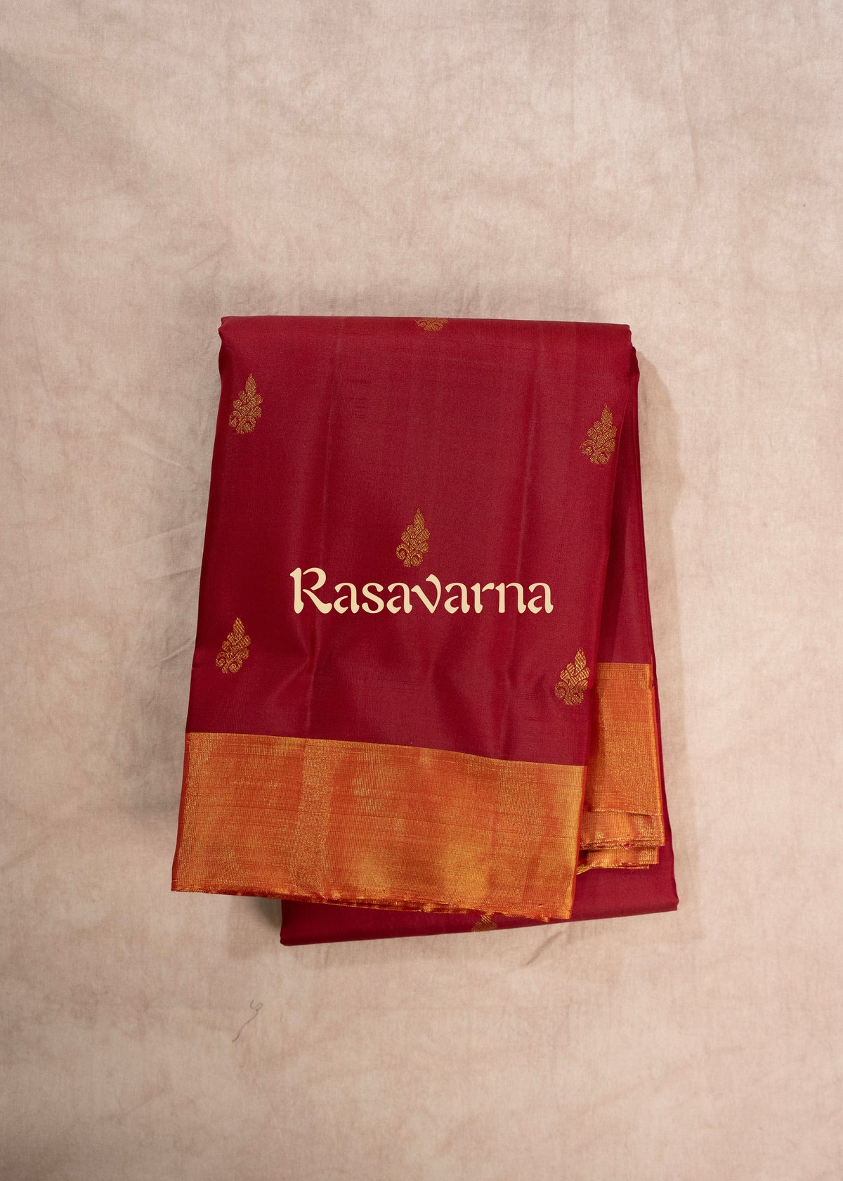 Red Pure Silk Kanchipuram Pattu Saree with Gold Border