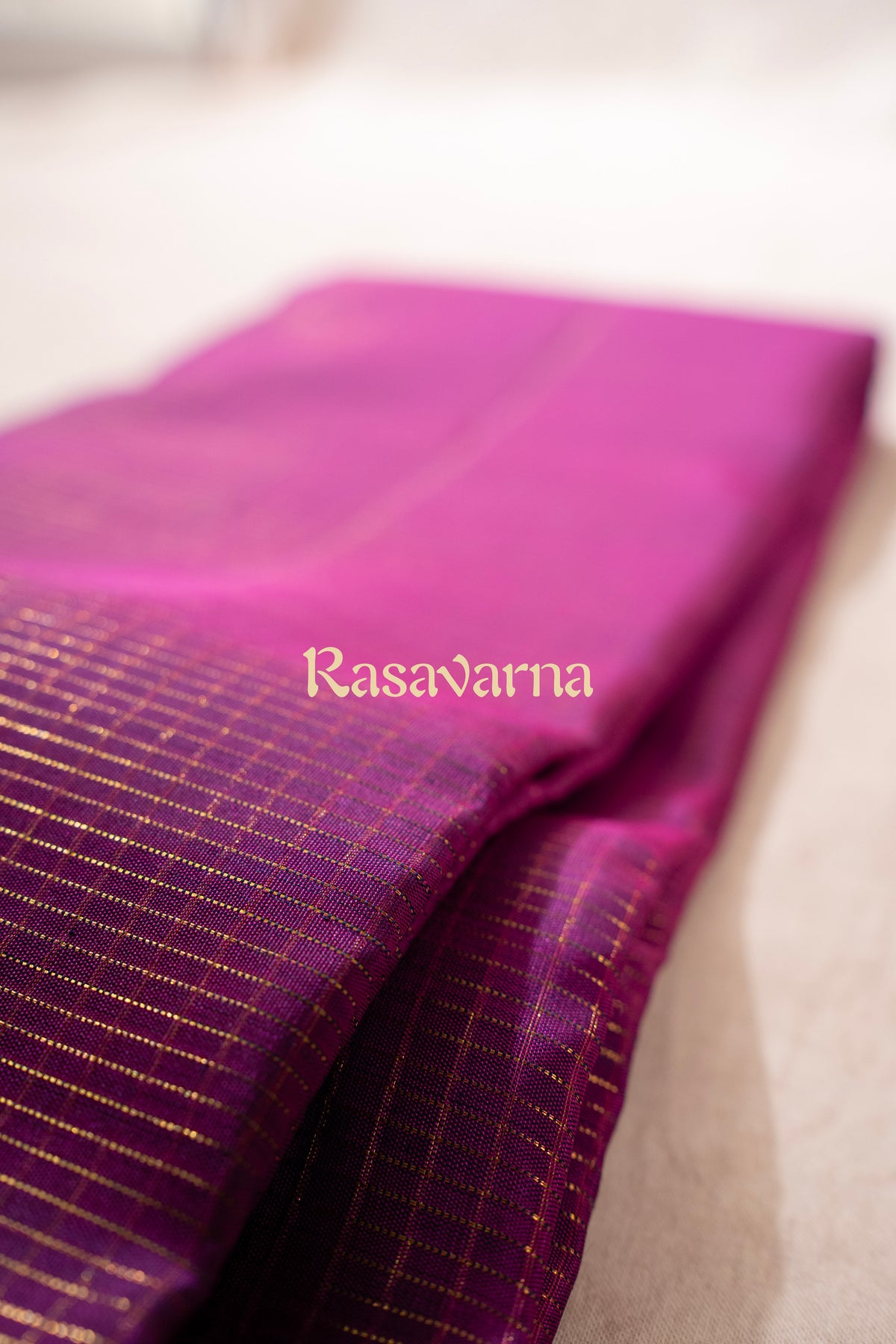Purple Pure Silk Kanchipuram Pattu Saree with Navy Blue Border