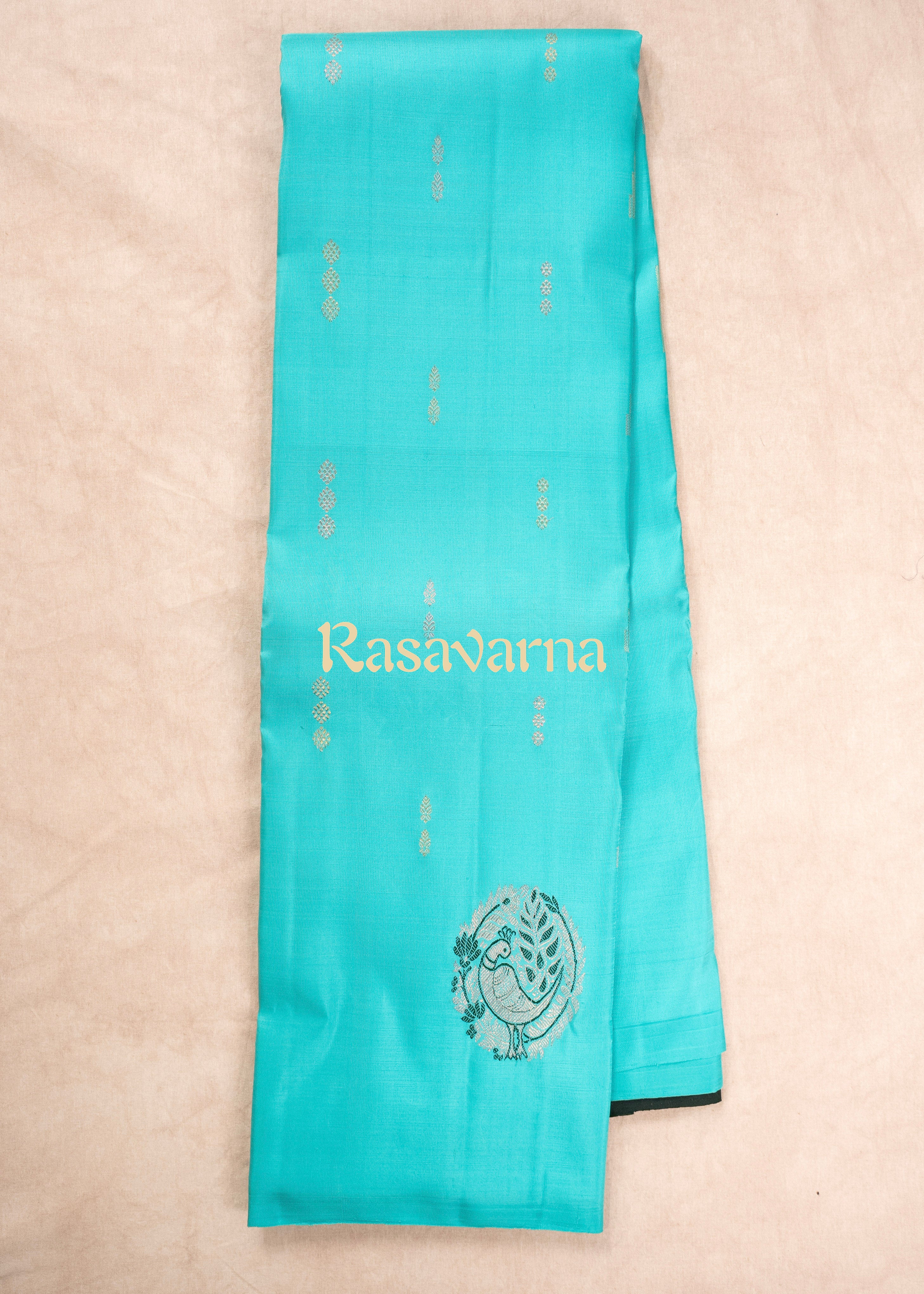 Sky Blue Pure Silk Kanchipuram Pattu Saree