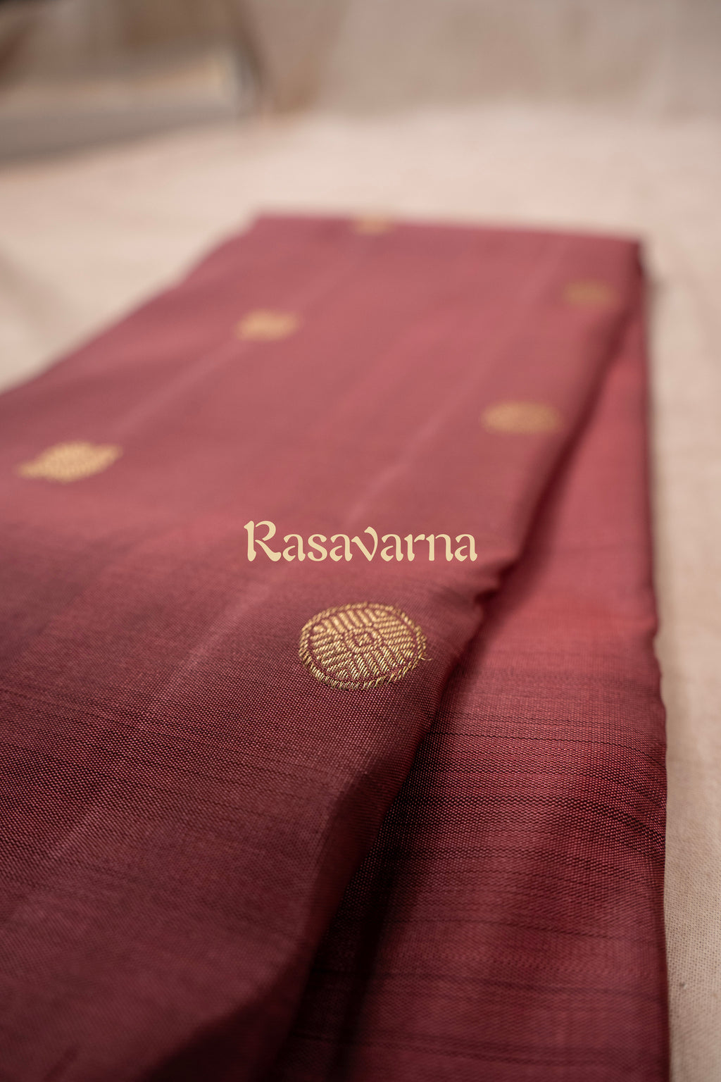 Rose Brown Pure Silk Kanchipuram Pattu Saree with Maroon Border