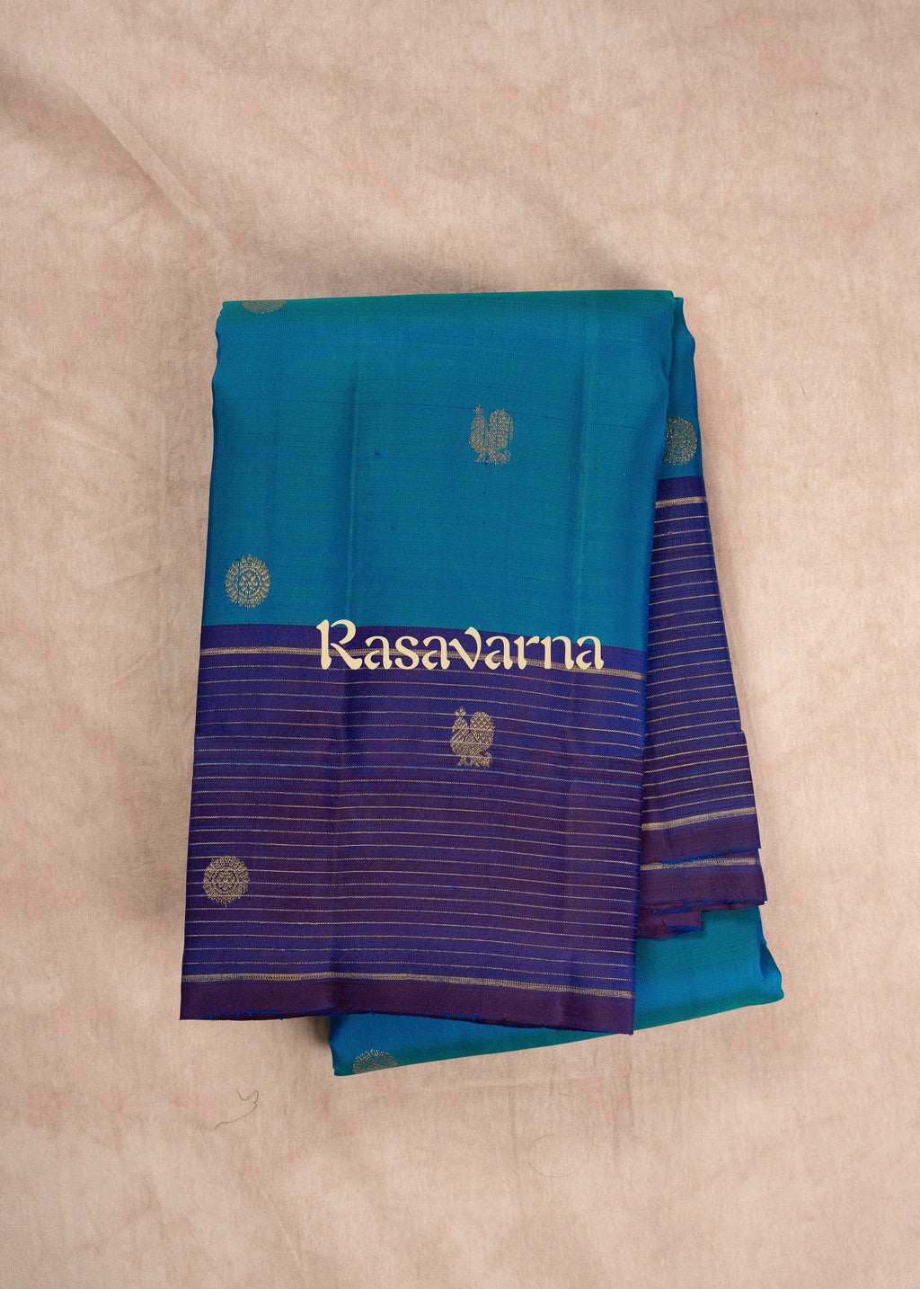 Blue Pure Silk Kanchipuram Pattu Saree with Royal Blue Border