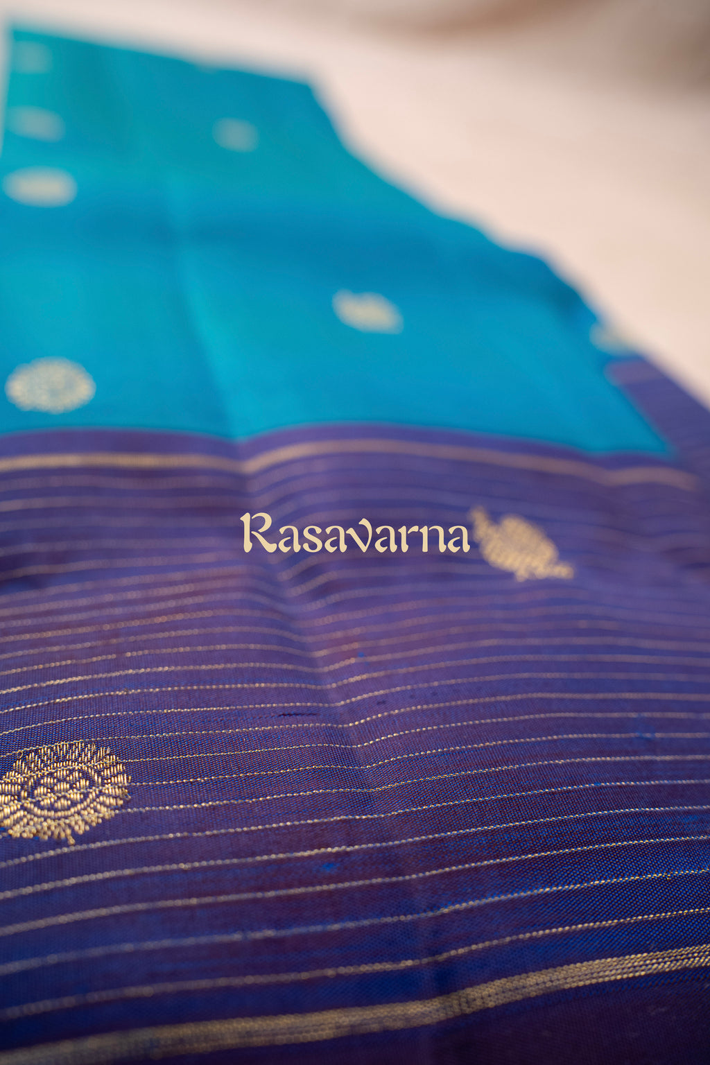 Blue Pure Silk Kanchipuram Pattu Saree with Royal Blue Border