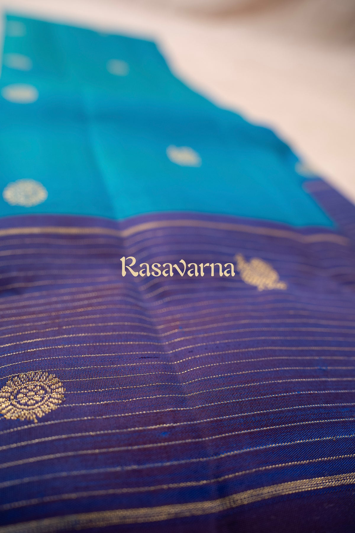 Blue Pure Silk Kanchipuram Pattu Saree with Royal Blue Border