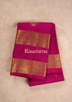 Rose Pink Pure Silk Kanchipuram Pattu Saree with Rose Pink Border