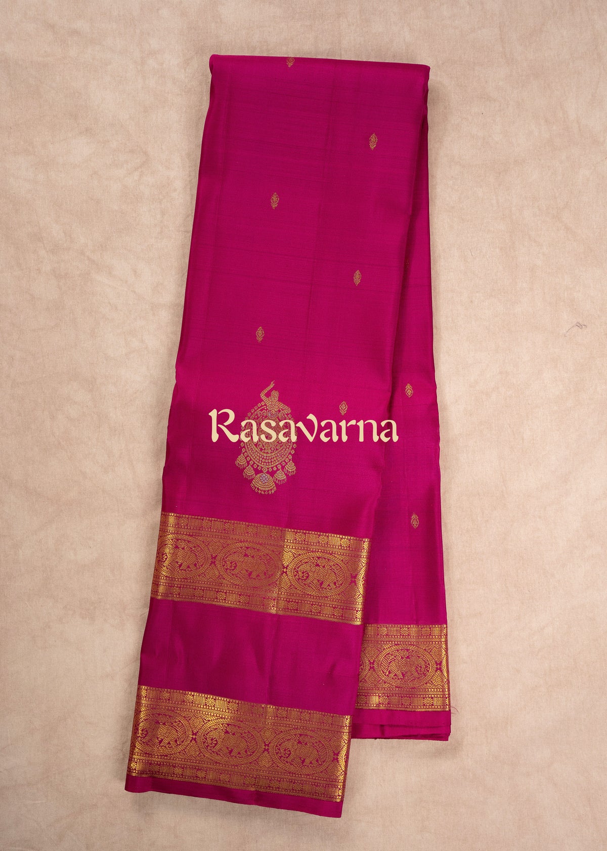 Rose Pink Pure Silk Kanchipuram Pattu Saree with Rose Pink Border