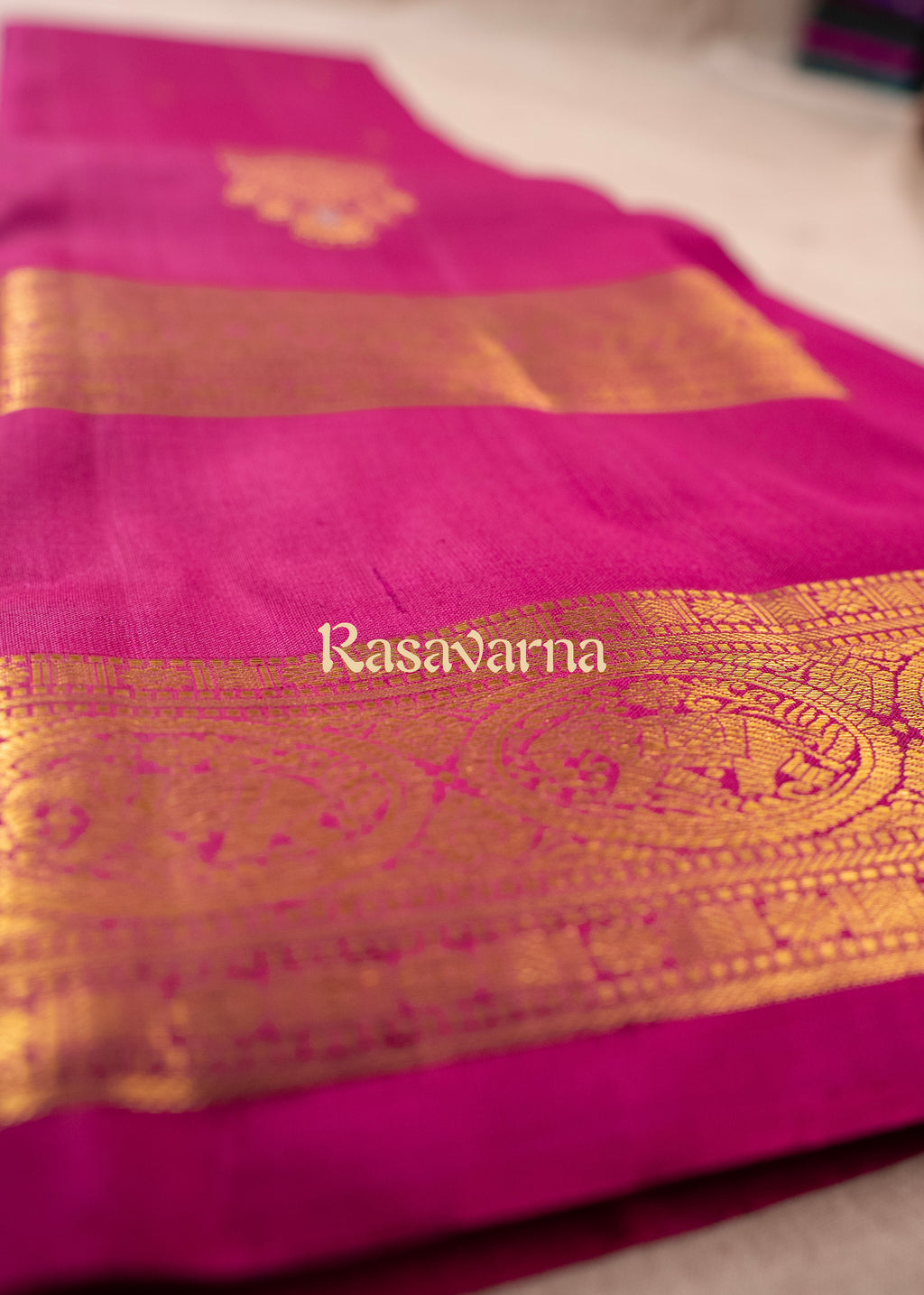 Rose Pink Pure Silk Kanchipuram Pattu Saree with Rose Pink Border
