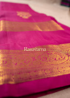 Rose Pink Pure Silk Kanchipuram Pattu Saree with Rose Pink Border