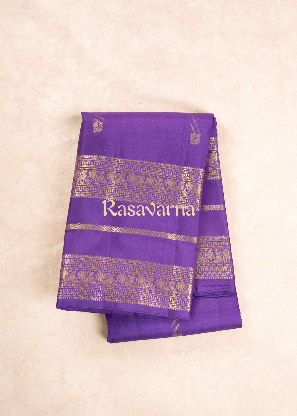 Violet Pure Silk Kanchipuram Pattu Saree with Violet Border