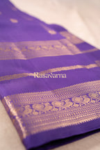 Violet Pure Silk Kanchipuram Pattu Saree with Violet Border