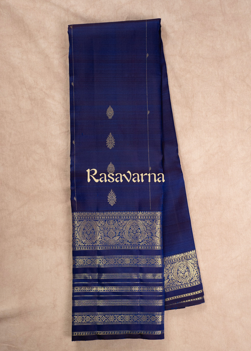 Royal Blue Pure Silk Kanchipuram Pattu Saree with Royal Blue Border