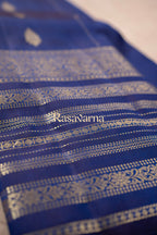 Royal Blue Pure Silk Kanchipuram Pattu Saree with Royal Blue Border