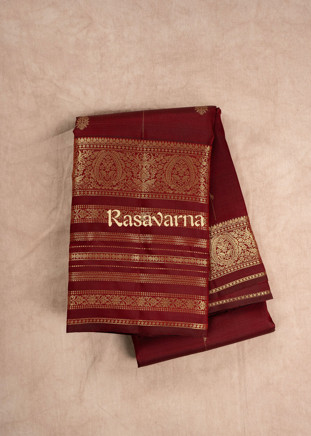 Maroon Pure Silk Kanchipuram Pattu Saree with Maroon Border