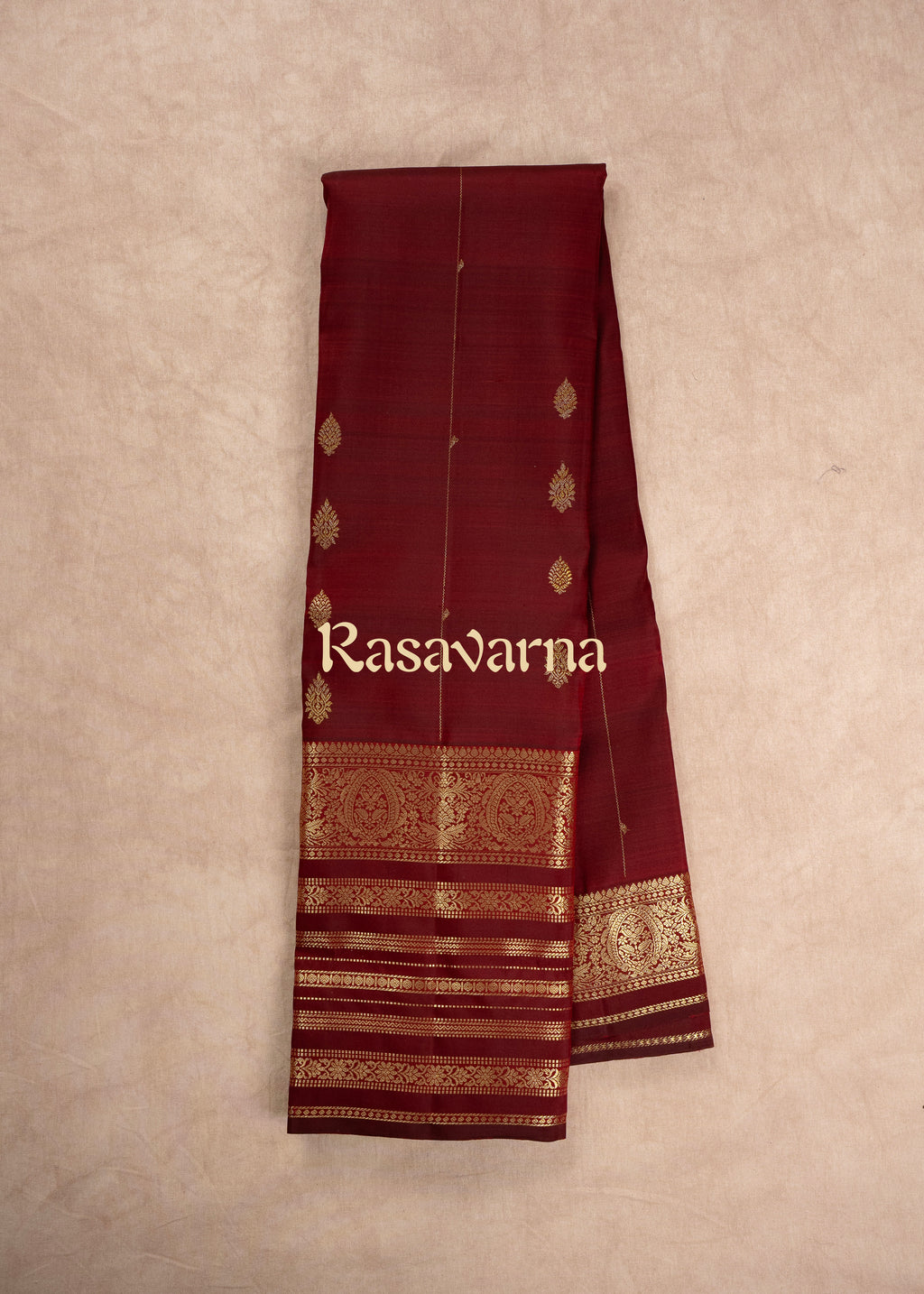 Maroon Pure Silk Kanchipuram Pattu Saree with Maroon Border