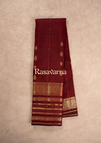 Maroon Pure Silk Kanchipuram Pattu Saree with Maroon Border