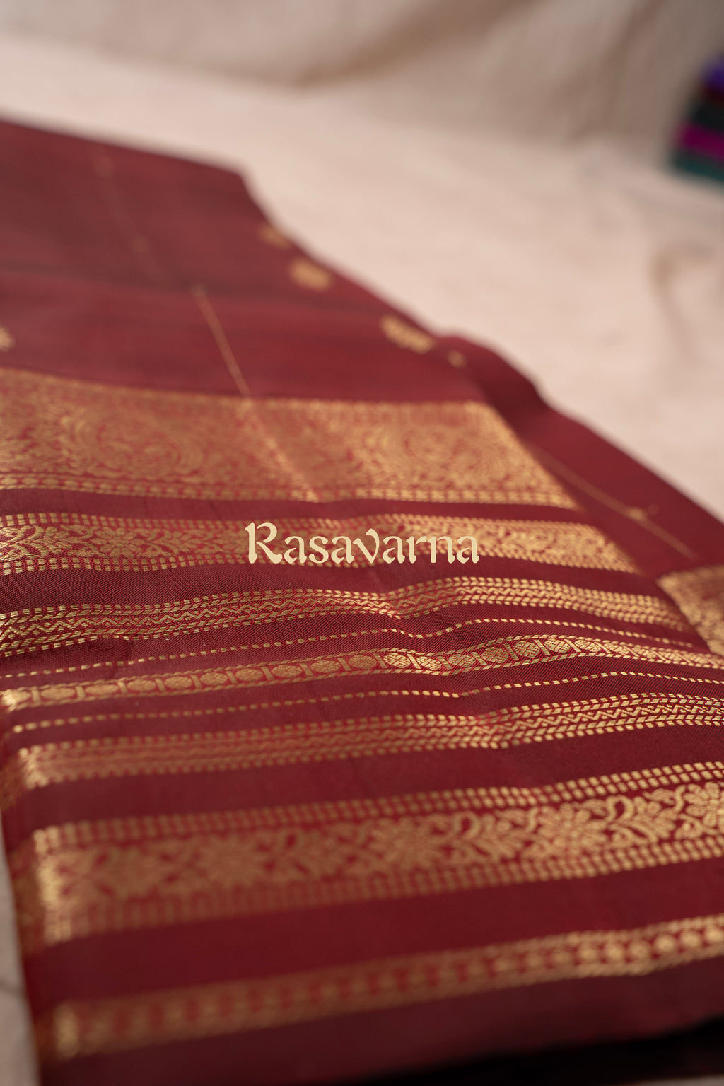 Maroon Pure Silk Kanchipuram Pattu Saree with Maroon Border