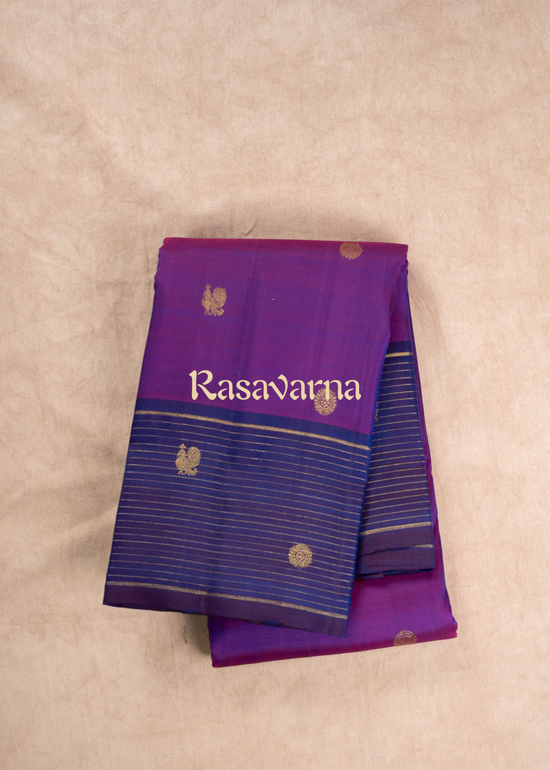 Royal Blue Pure Silk Kanchipuram Pattu Saree with Royal Blue Border
