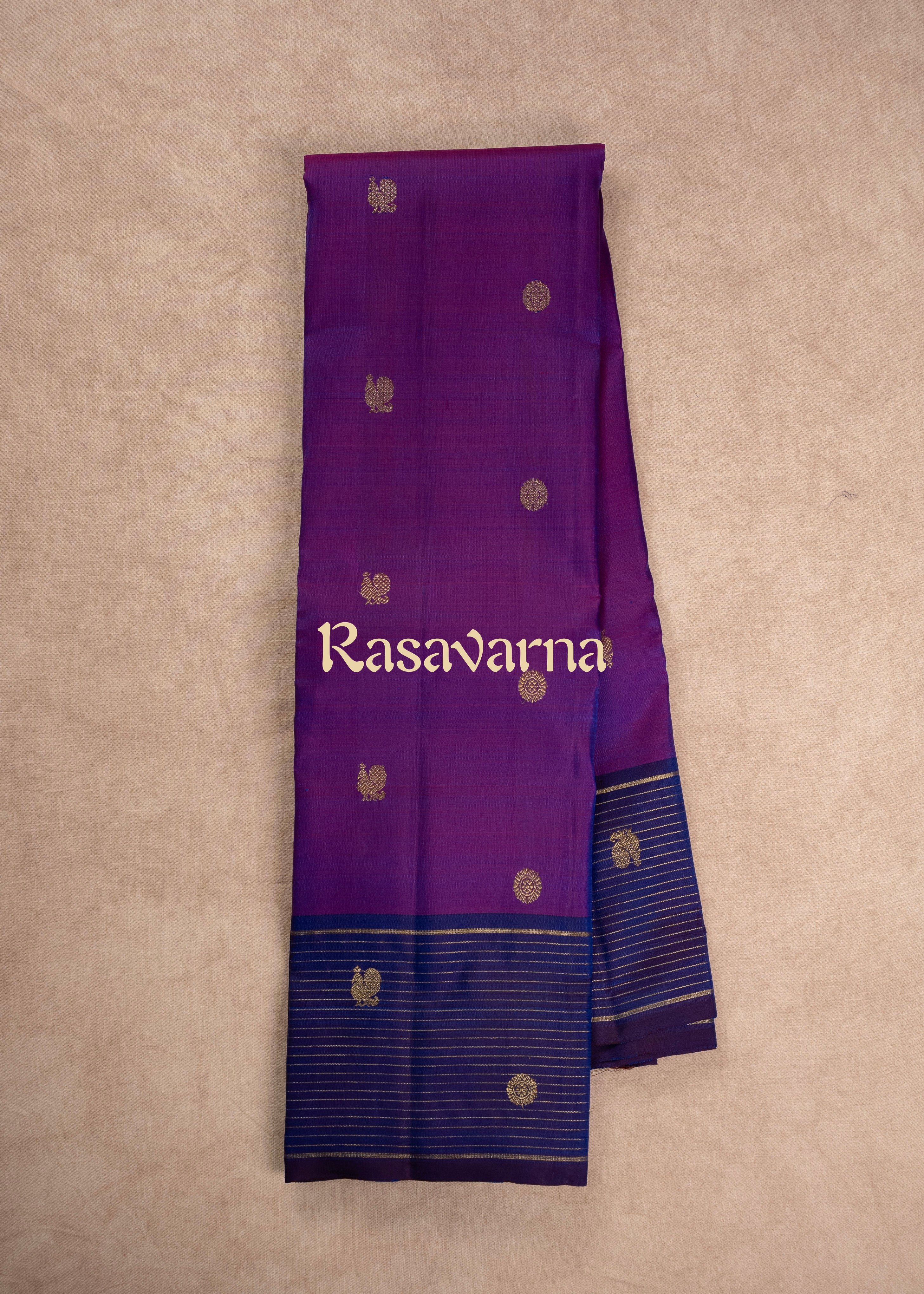 Royal Blue Pure Silk Kanchipuram Pattu Saree with Royal Blue Border