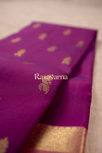 Magenta Pure Silk Kanchipuram Pattu Saree with Light Pink Border