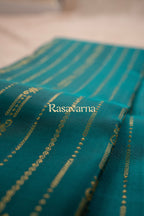 Turquise Pure Silk Kanchipuram Pattu Saree with Turquise Border