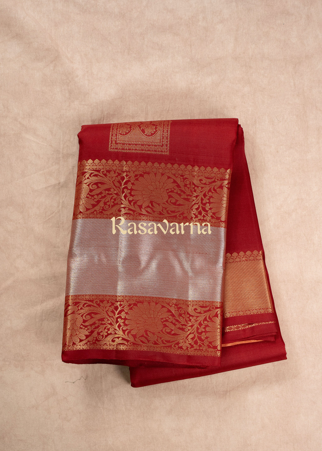 Maroon Pure Silk Kanchipuram Pattu Saree with Maroon Border