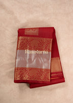 Maroon Pure Silk Kanchipuram Pattu Saree with Maroon Border