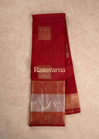 Maroon Pure Silk Kanchipuram Pattu Saree with Maroon Border