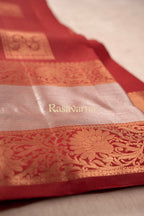 Maroon Pure Silk Kanchipuram Pattu Saree with Maroon Border