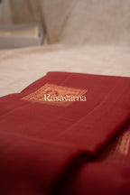 Maroon Pure Silk Kanchipuram Pattu Saree with Maroon Border