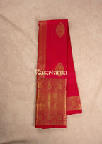 Red Pure Silk Kanchipuram Pattu Saree with Red Border