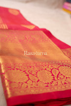 Red Pure Silk Kanchipuram Pattu Saree with Red Border