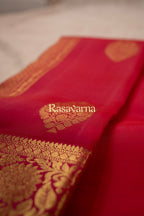 Red Pure Silk Kanchipuram Pattu Saree with Red Border