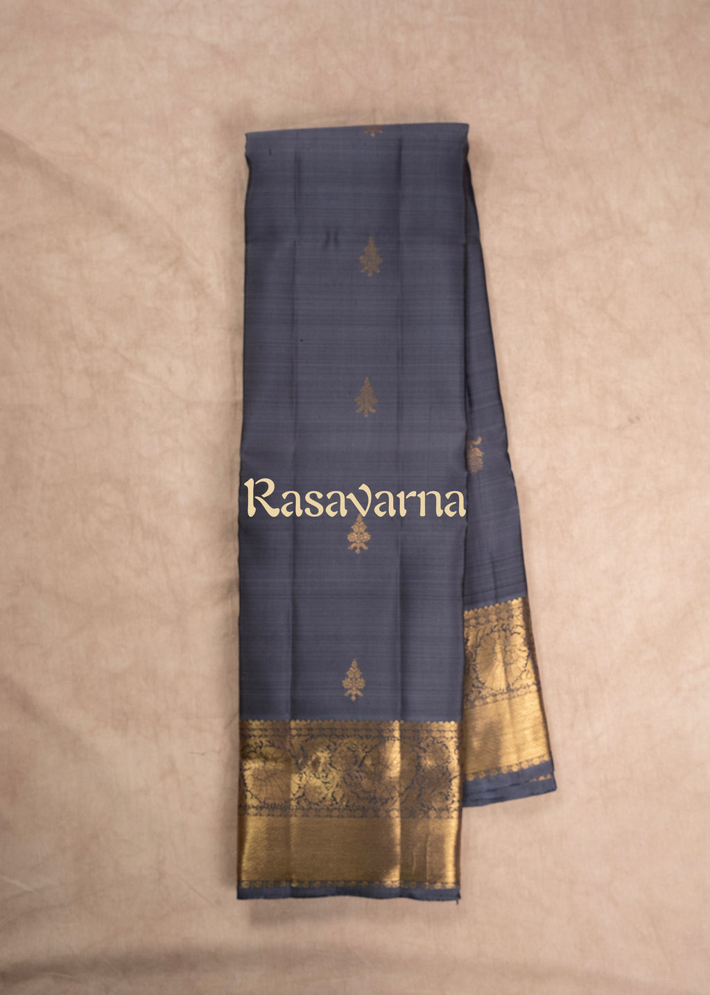 Elephant Grey Pure Silk Kanchipuram Pattu Saree with Grey Border