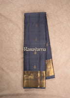 Elephant Grey Pure Silk Kanchipuram Pattu Saree with Grey Border