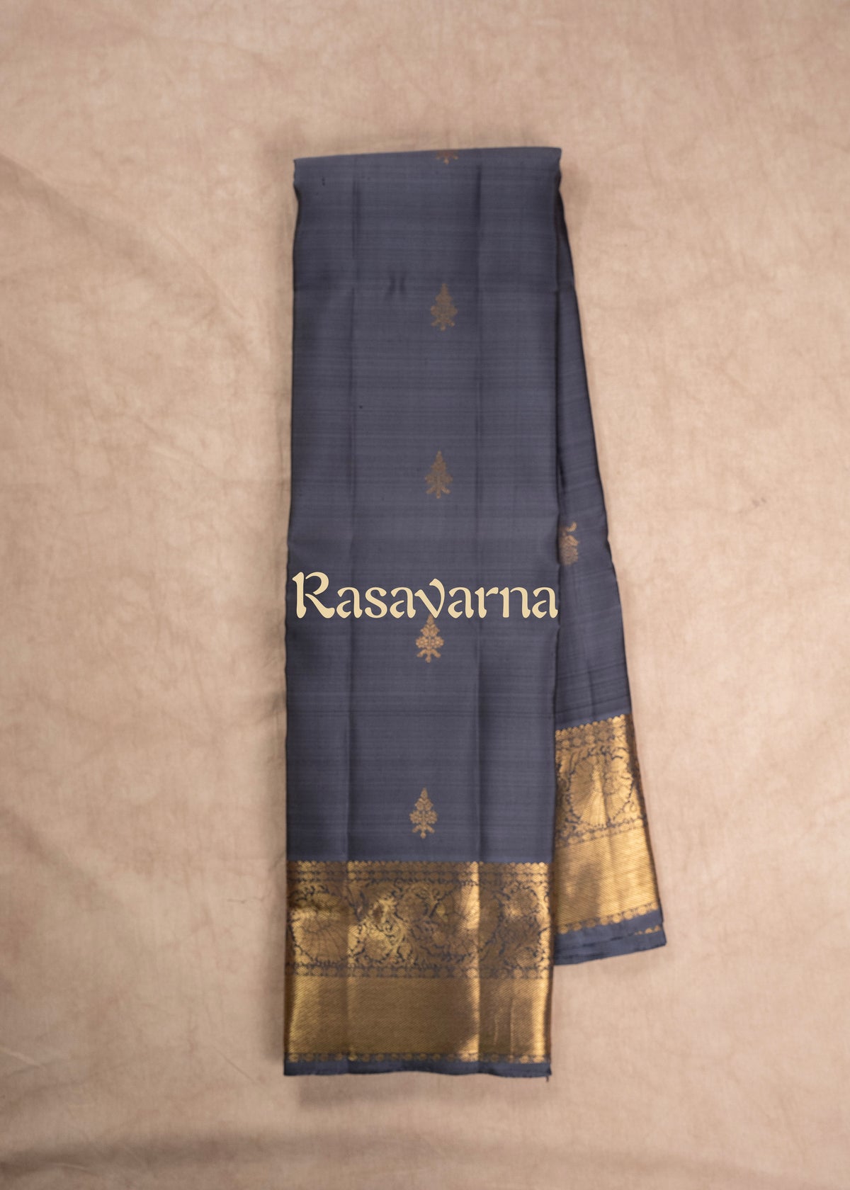 Elephant Grey Pure Silk Kanchipuram Pattu Saree with Grey Border