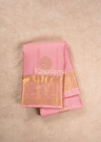 Baby Pink Pure Silk Kanchipuram Pattu Saree with Baby Pink Border