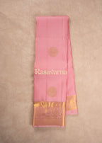 Baby Pink Pure Silk Kanchipuram Pattu Saree with Baby Pink Border